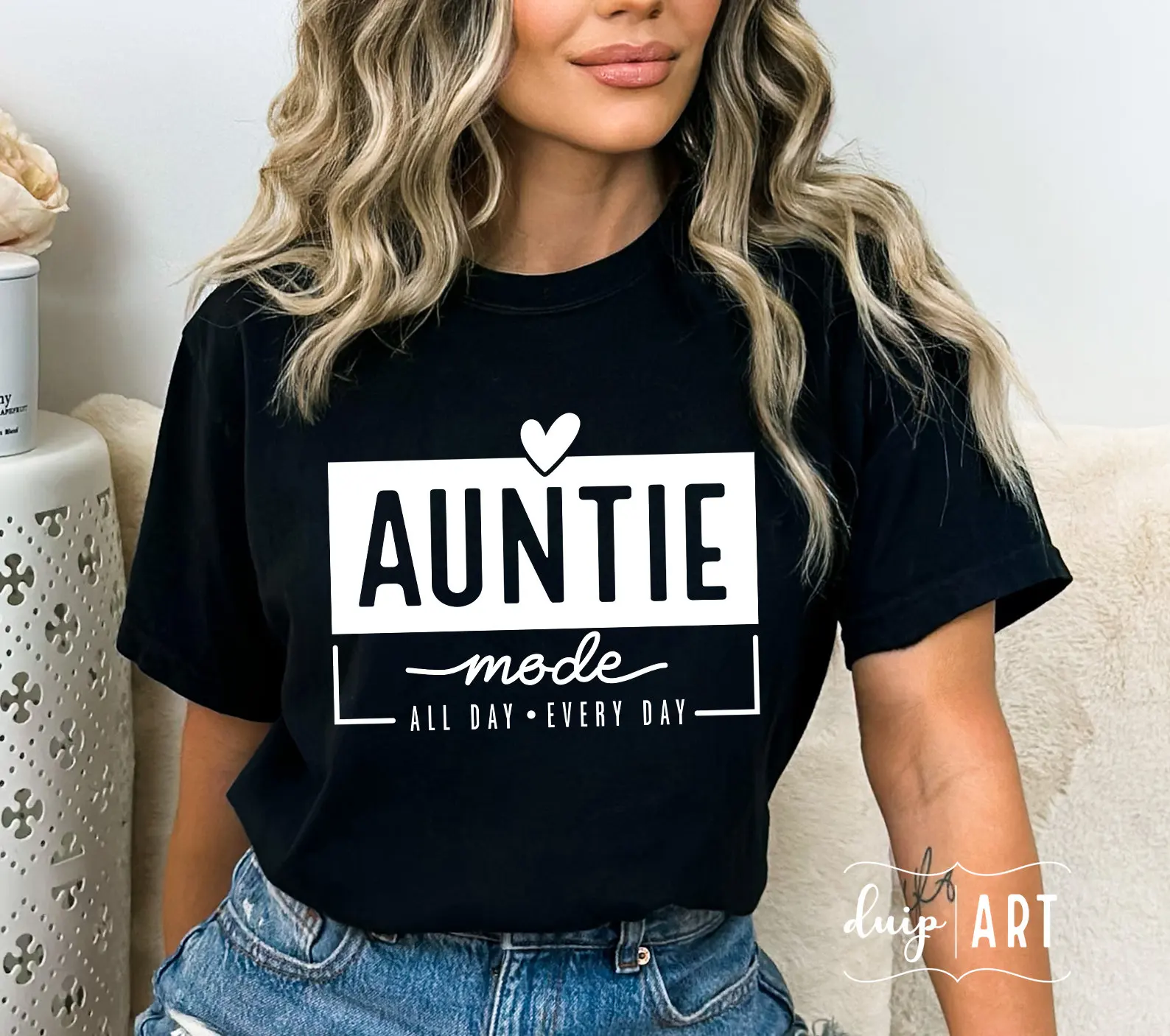 

Женская футболка с девизом «Auntie Made All Day», лидер продаж 2024, модная повседневная женская футболка на день матери, новая футболка для девушек Voguish