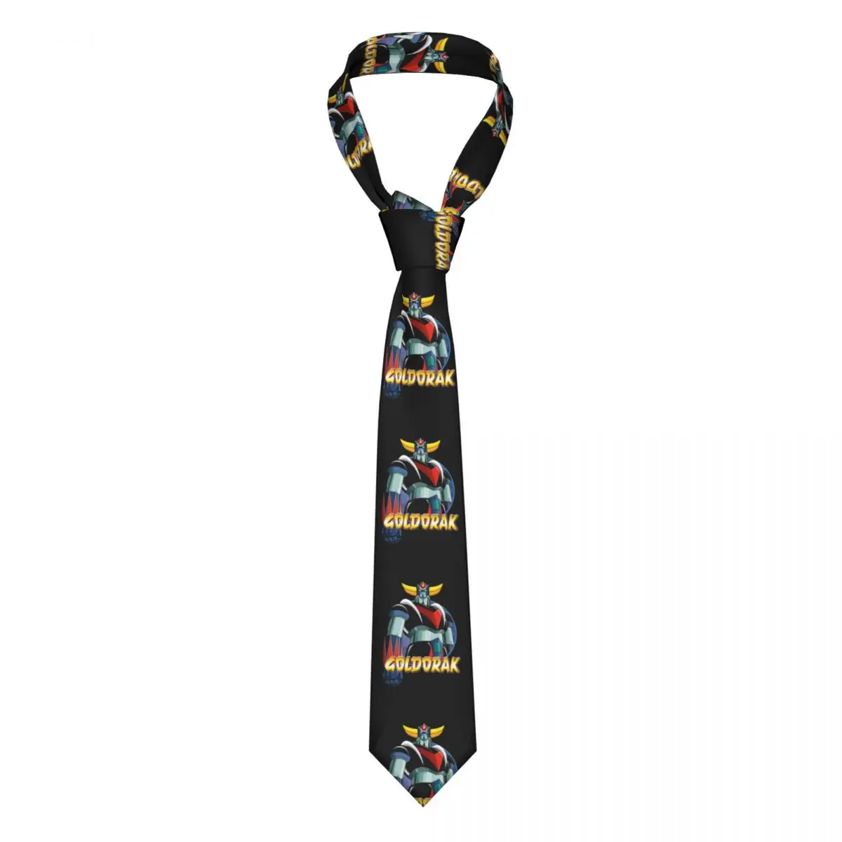 

UFO Robot Goldorak Grendizer Neckties Men's Customized Silk Anime Mechanical Warrior Neck Ties for Office