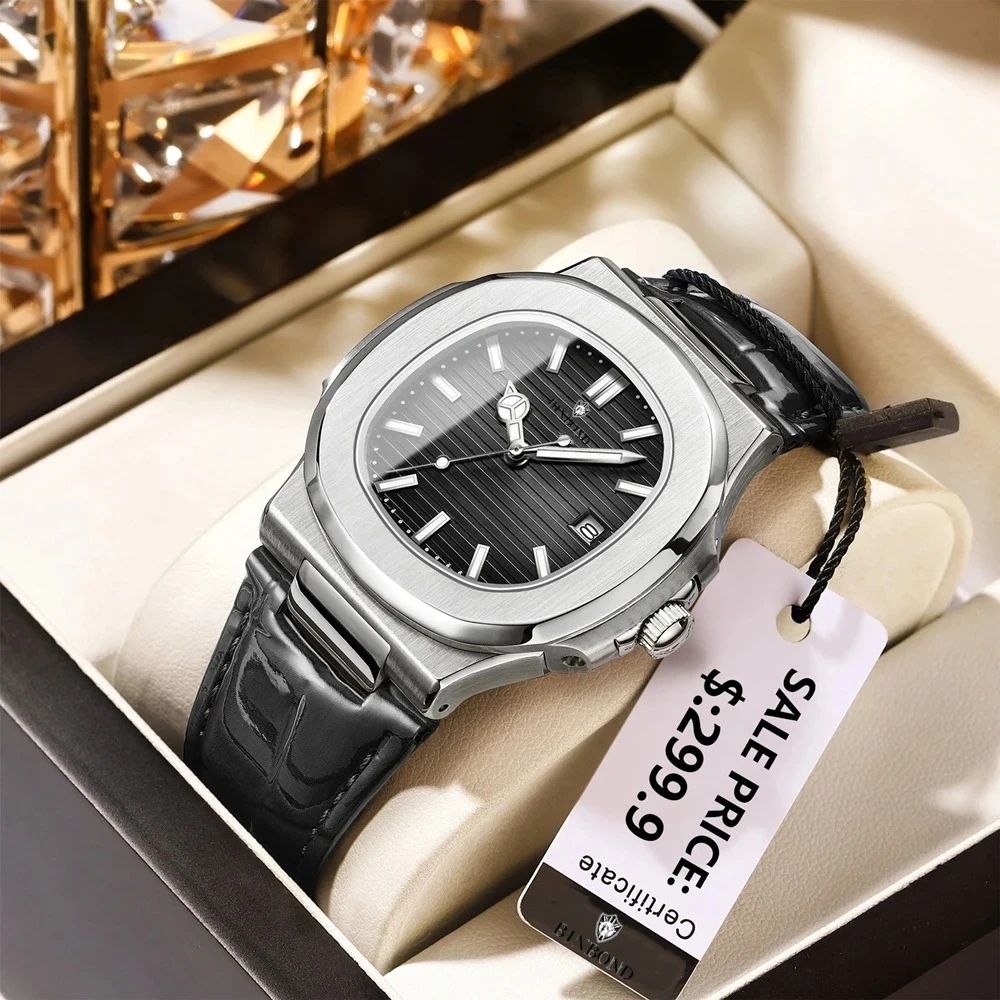 

Relogio Masculino Casual Business New Fashion Quartz Wristwatches Man Leather Black Clock Men Luxury Watch Automatic Watches Men