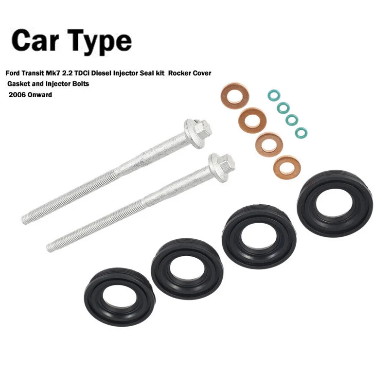 

For Ford Transit Mk7 1673999 1372386 Injector Seals Bolts O-Ring Rocker Cover Gasket 2.2 TDCi Diesel Auto Replacement Accessory
