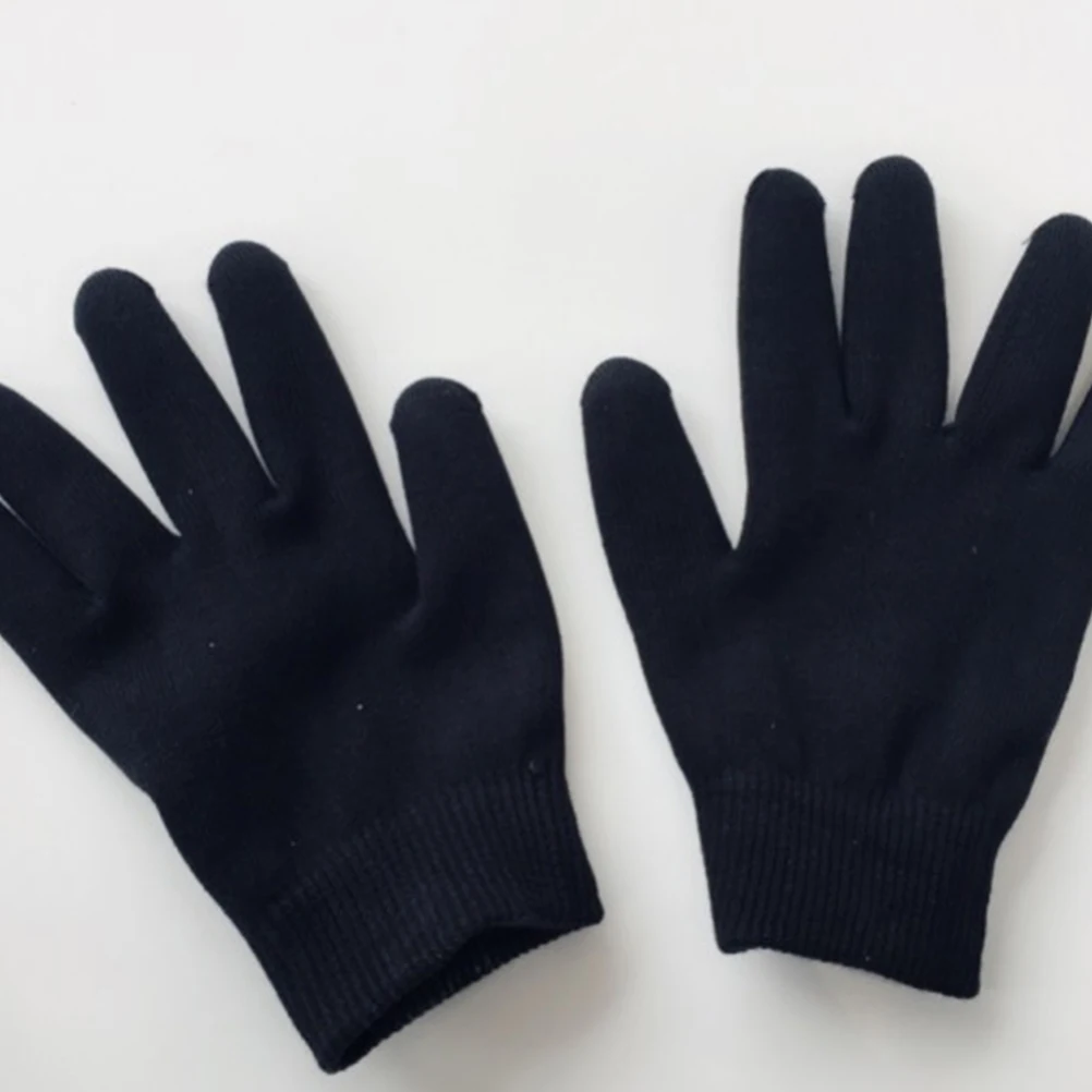 

2 Pairs Moisturizing Gel Gloves Black Silicone Socks Foot Care Spa Accessories Hand Cream Feet Stockings Skin Nourishing Premium