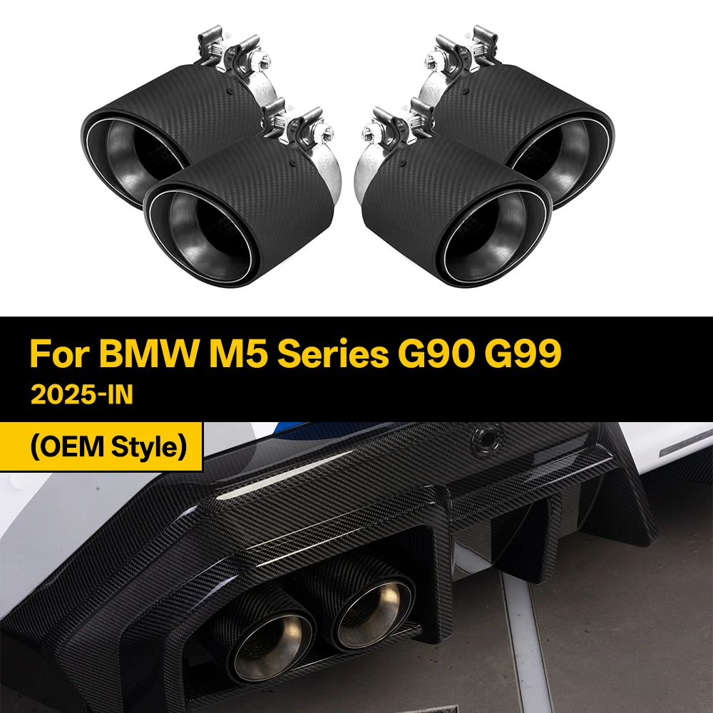 

Real Dry Carbon Fiber Exhaust Tips for BMW M5 Series G90 G99 OEM Style 2025-IN 1Pcs/Piece