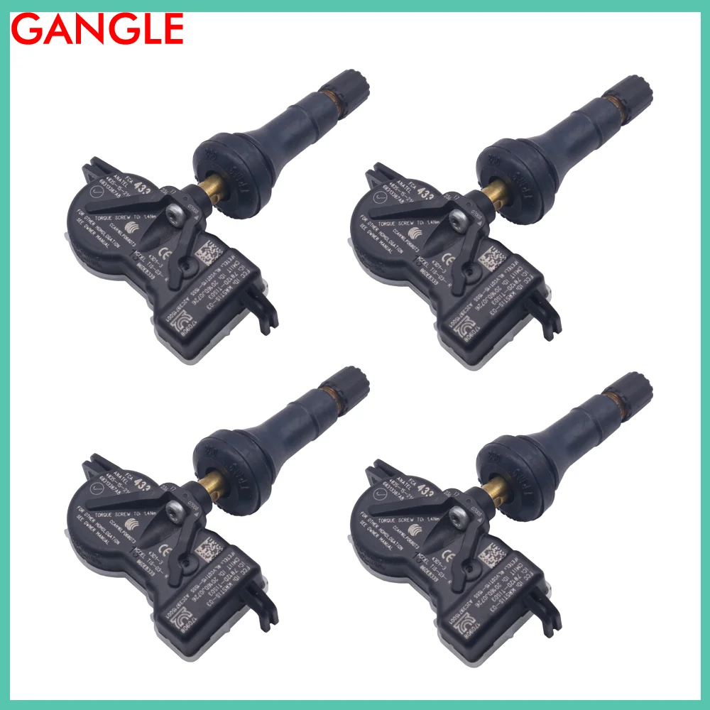 4PCS TPMS SENSOR VOOR 2017-2024 DODGE DURANGO BANDENSPANNING SENSOR 433MHz WIEL LUCHTDRUK 68313387 AB 68252493 AA 68252493 AB