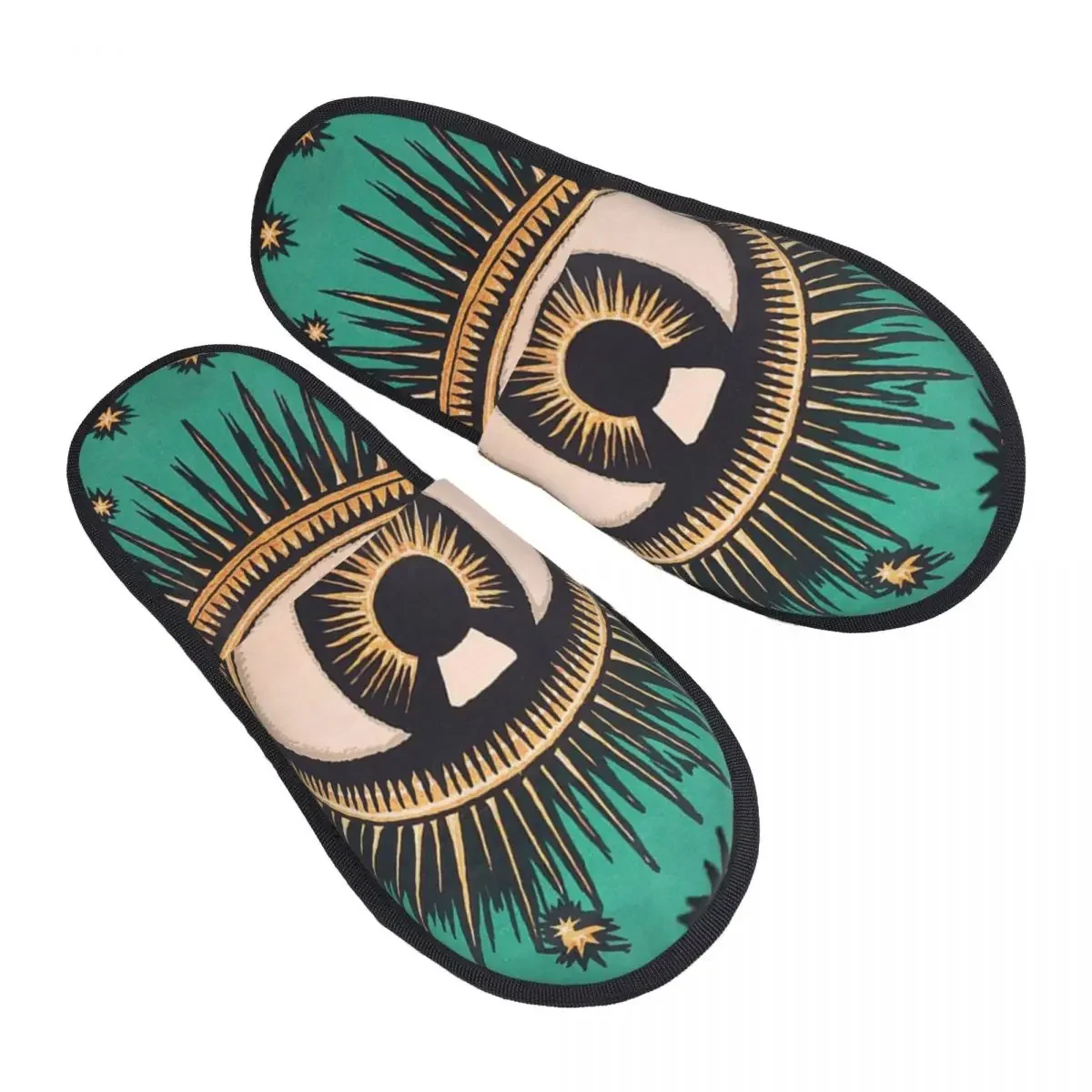 All Seing Eye Art House Slippers Vrouwen Zacht Traagschuim Kwaadaardige Mystieke Ogen Glippen Op Hotel Pantoffelschoenen