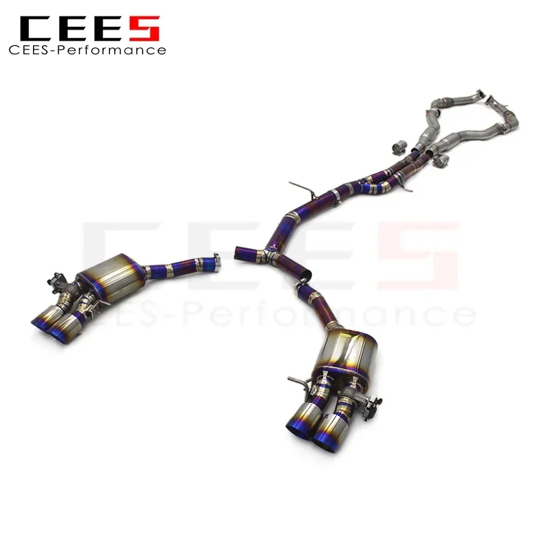 CEES Performance Valvetronic Muffler Exhaust Pipes for Audi S4/S5 B9 3.0T 2019-2023 Full Catback Tuning Exhaust Escape