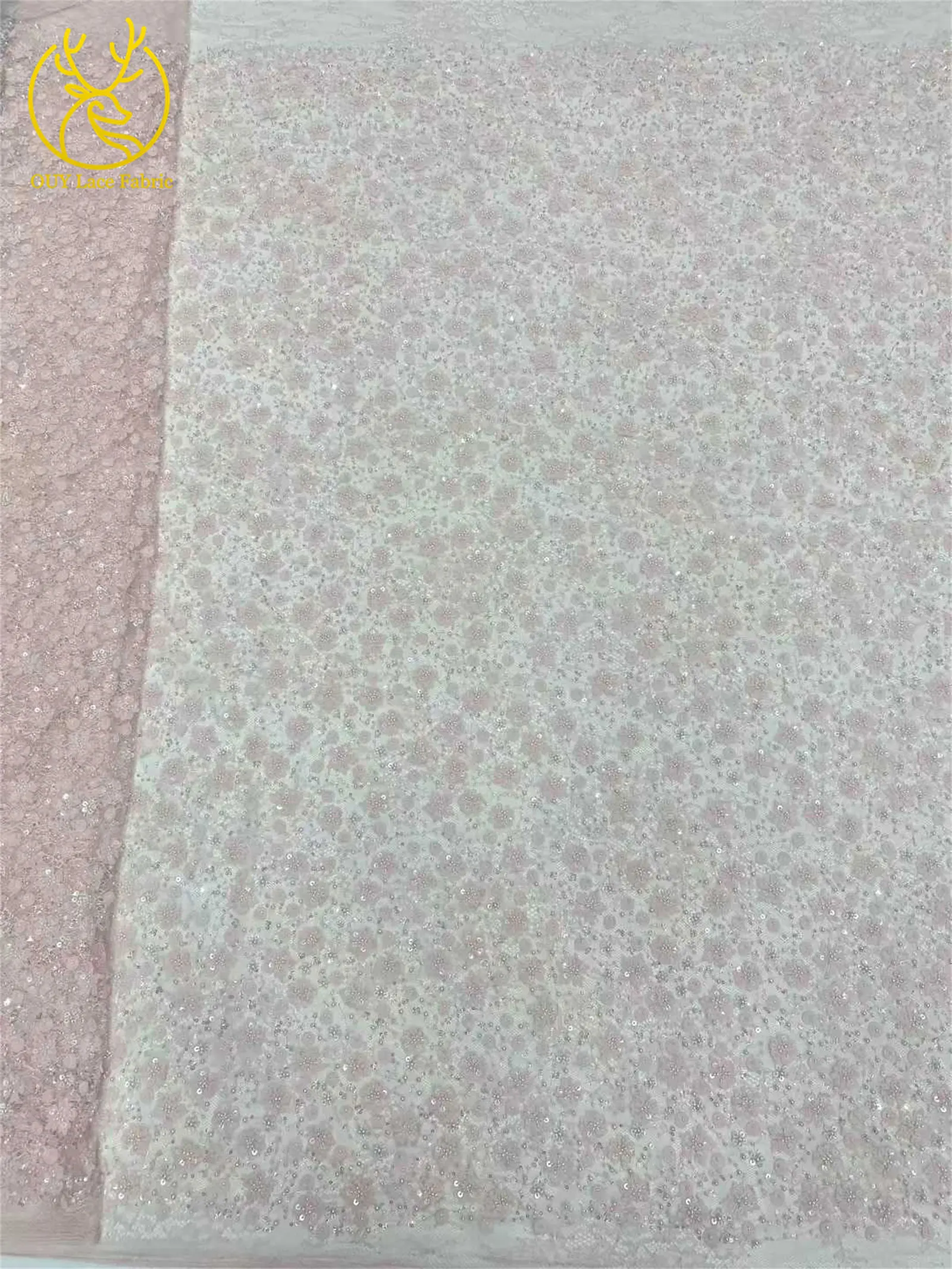 Neuester Spitzenstoff mit Pailletten und Perlen, 2026, hochwertiger afrikanischer nigerianischer Spitzenstoff, Hochzeitskleid und Abendkleid, Nähen, 5 Yards – Detail 20