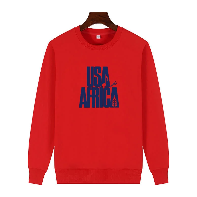 We Are the World Anniversary USA for Africa United Artists graphic sweatshirts fleece thick sweater hoodie Men\'s sportswear