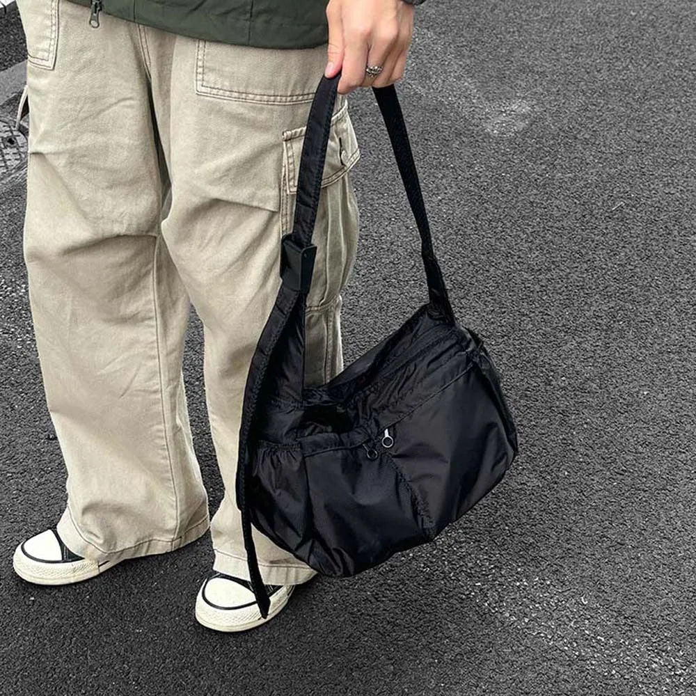 

Oxford Cloth Men's Crossbody Bag Large Capacity Solid Color Outdoor Travel Pouch Multi Functional Casual Sports Fitness Pouch