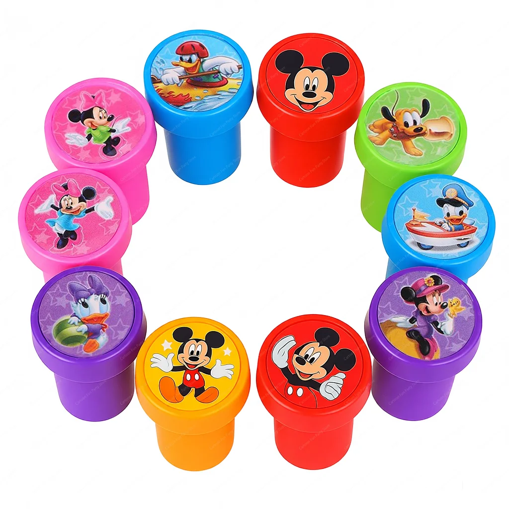 12/24/36 pièces timbre Minnie cadeaux de fête d'anniversaire Mickey Minnie cadeaux pour enfants garçons timbres récompenses en classe fournitures de fête Decorat