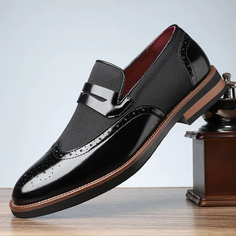 Trend Mixed Color Penny Loafers For Men Flats Male Walking Shoes Business Leather Soft Driving Dress Shoes New Formal Party Shoe