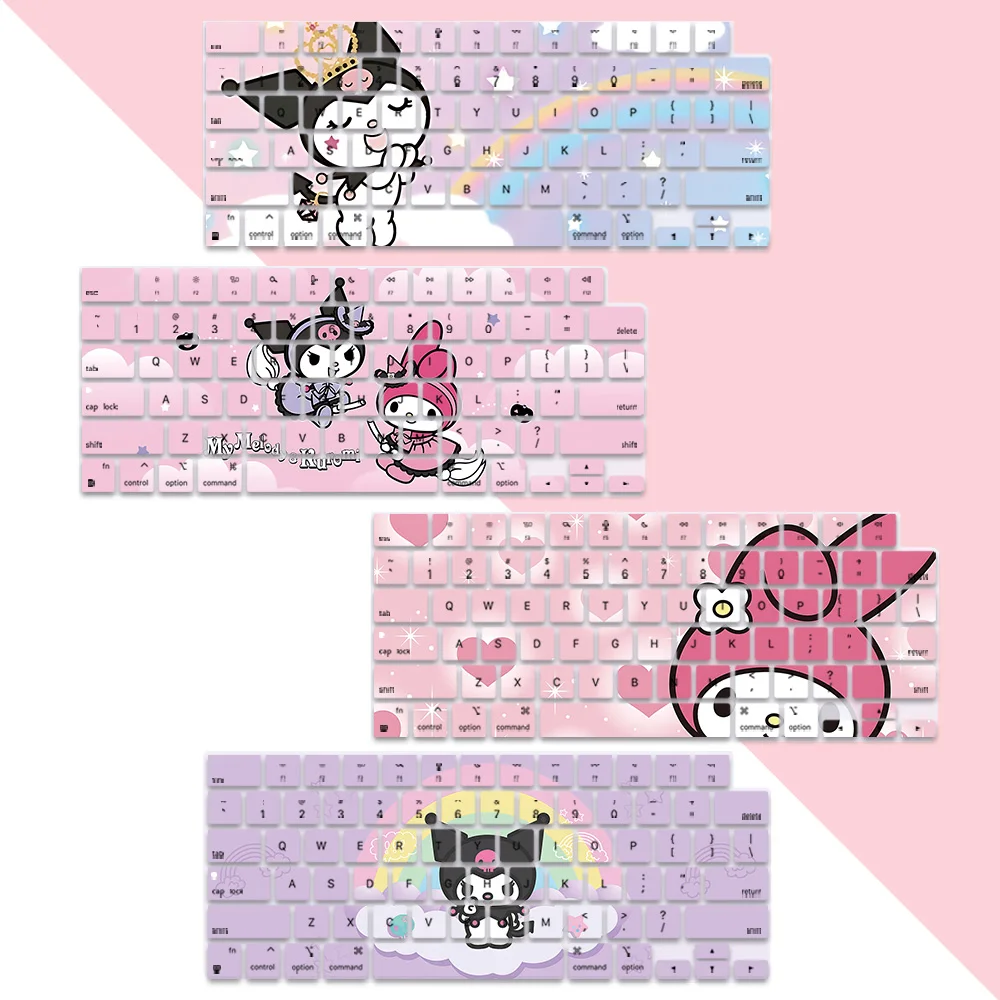 

Чехол для клавиатуры Kuromi My melody US, мягкий силиконовый чехол для Macbook pro 14 M2 M3 A2442 A2485 A2779 A2780 A2991 Air M2 M3 A2681