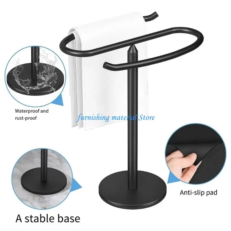 Y5GD Portable Countertop Towel Rack Elegant Watch Stand Stainless Steels Towel Stand Organizers Hand Towel Holder Enduring