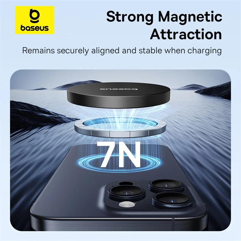 Baseus 15W Qi2 Magnetic Wireless Charger Fast Charging For iPhone 15 14 13 12 Series Pro Max  Wireless Charging For Airpods