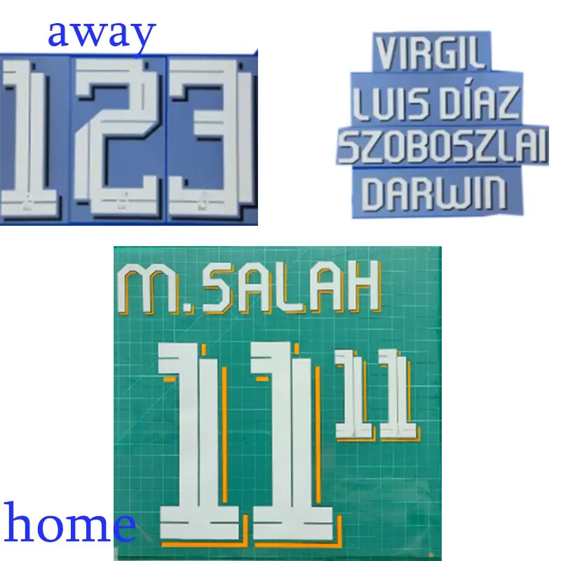 Livrpoool CL away name sets 2024/25 VIRGIL HOME name and number SZOBOSZLAI nameset  2025 patches