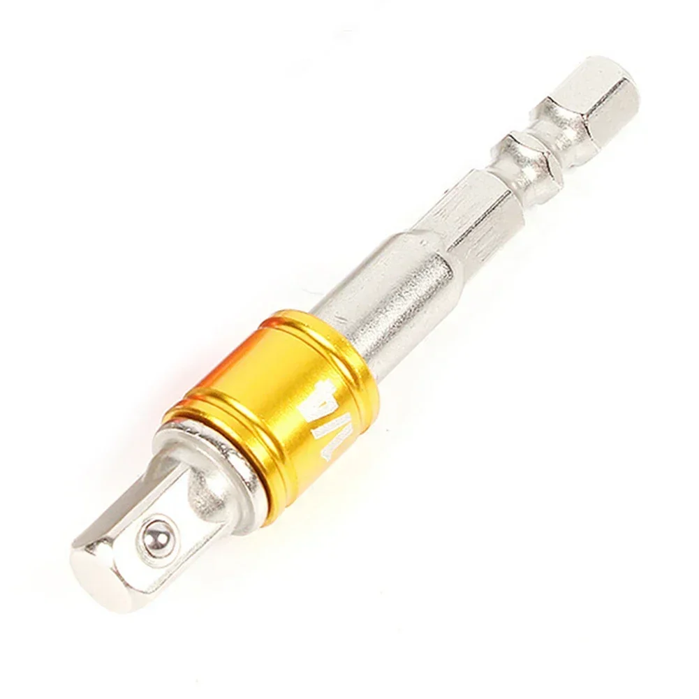 1pc Drill Socket Adapter Driver With Hex Shank Extension Bar 1 4 3 8 1 2 Nickel Plating Tools For Mechanic Hand Tools