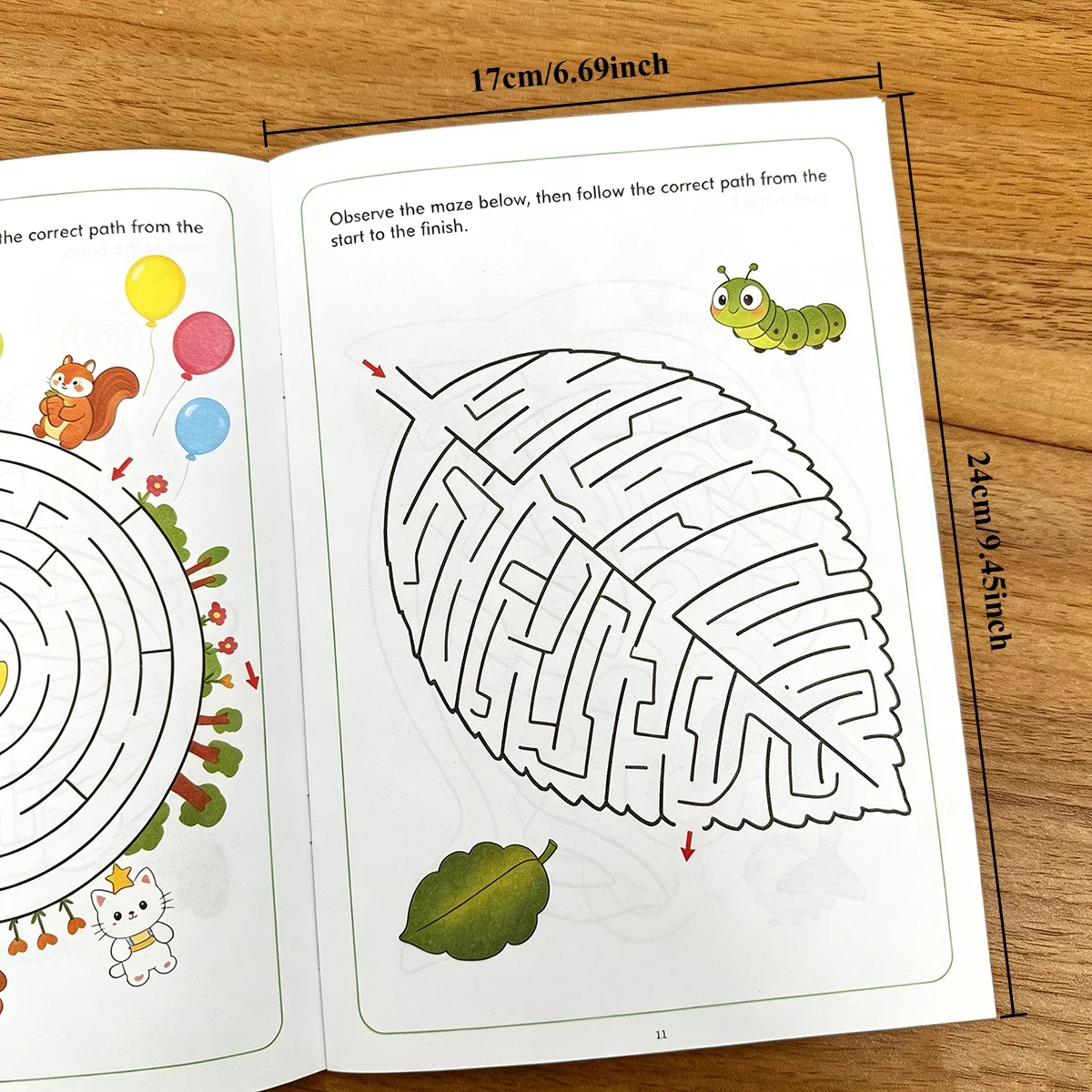 32 Pages Kids Maze Game Activity Book, Improve Reasoning Ability, Brain Development Workbook, Children Puzzle Maze Workbook