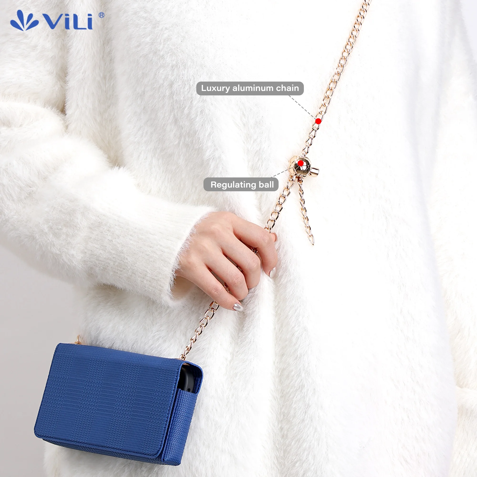 ViLi Mobile Phone Bag for iPhone 16 15 14 13 Pro Max, Sling Bag, Card Bag, Zipper Crossbody phone case, Card Holder Wallet