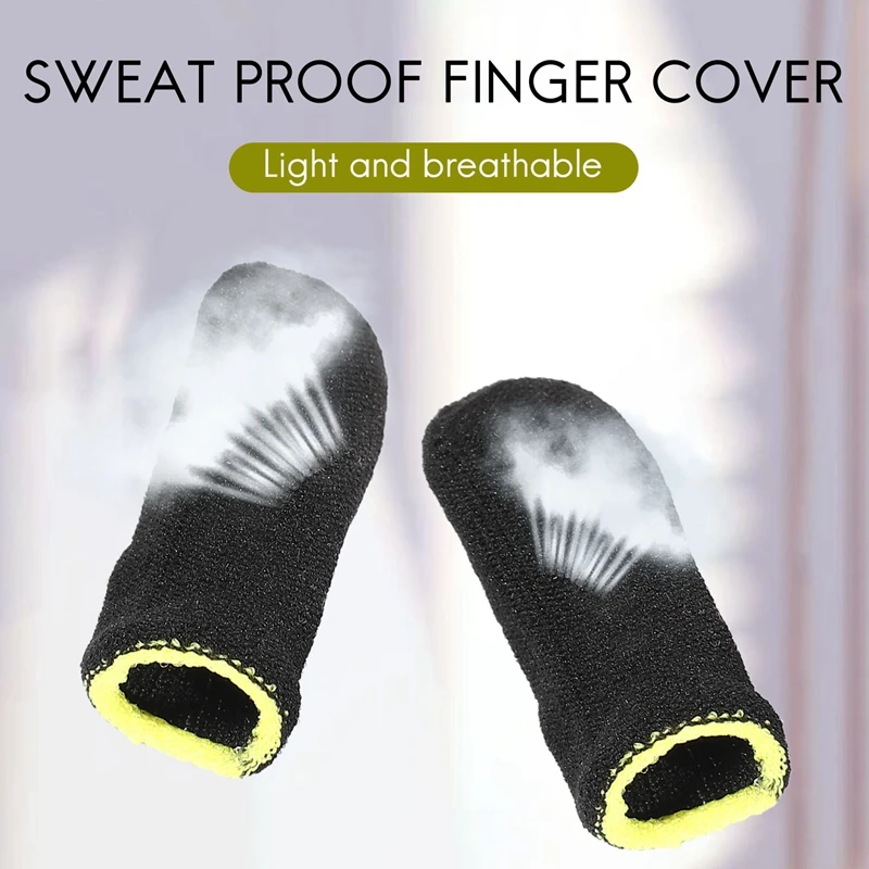 ปลอกนิ้วคาร์บอนไฟเบอร์18-Pin สำหรับเกมมือถือ pubg ปลอกสวมนิ้วหน้าจอสีดำและสีเหลือง (16ชิ้น)