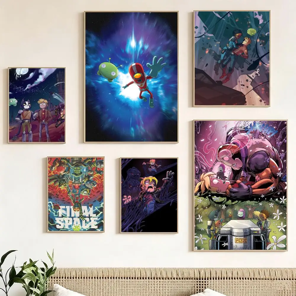 Space Cartoon F-Final Space Poster impermeable para el hogar sala de estar dormitorio bar decoracion estetica