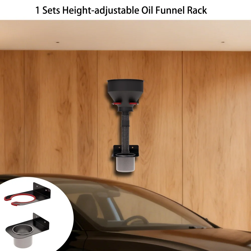 

Новая стойка для хранения масляной воронки с 1, съемной чашкой для капель, настенным креплением, регулируемой высотой, подходит для сарая для инструментов прицепа в гараже