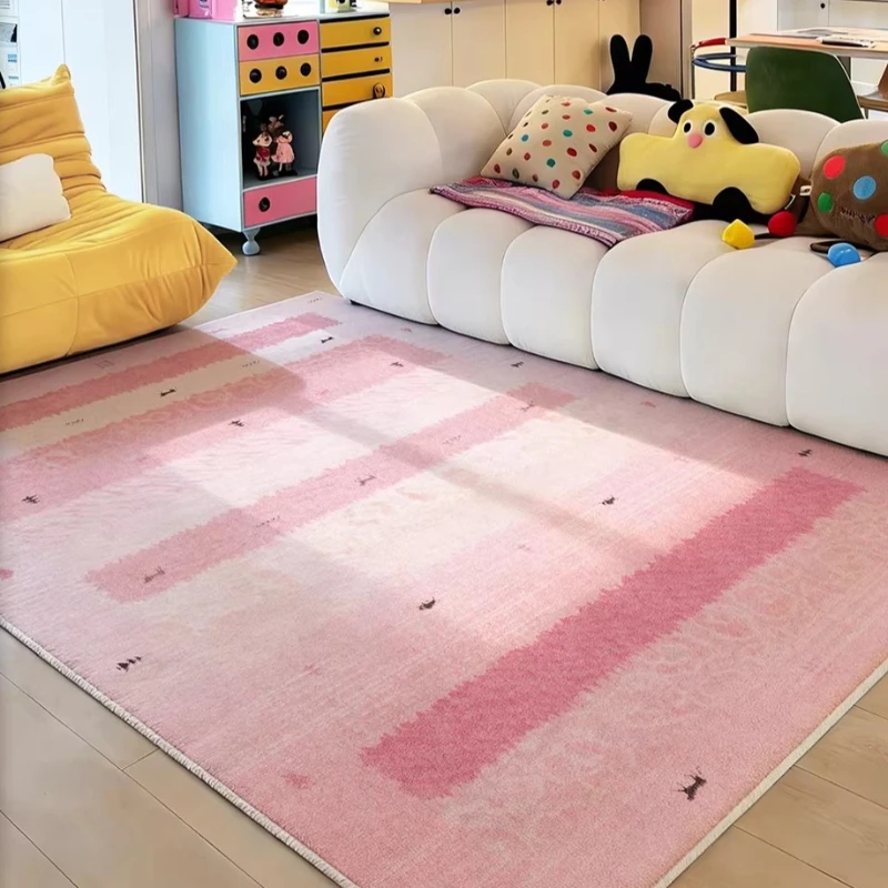 Cream Style Carpets for Living Room Pink Girly Bedroom Decor Carpet Fluffy Soft Irregular Shape Rug Home Thicken Plush Floor Mat