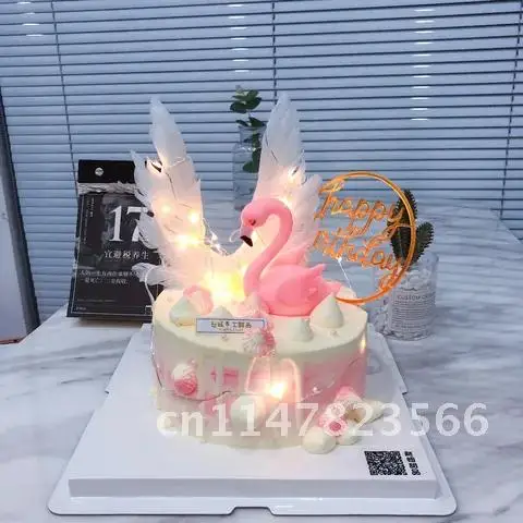 

Cake Topper Angel Wings Cake Decoration Happy Birthday Party Supplies Kids Wedding Decorating Baby Shower Angel