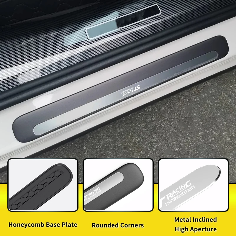 Car Threshold Protection Strip Scratch-resistant Door Decorative Trim Stickers For Ford ST Escape S-MAX Galaxy Fusion Everest - view 4