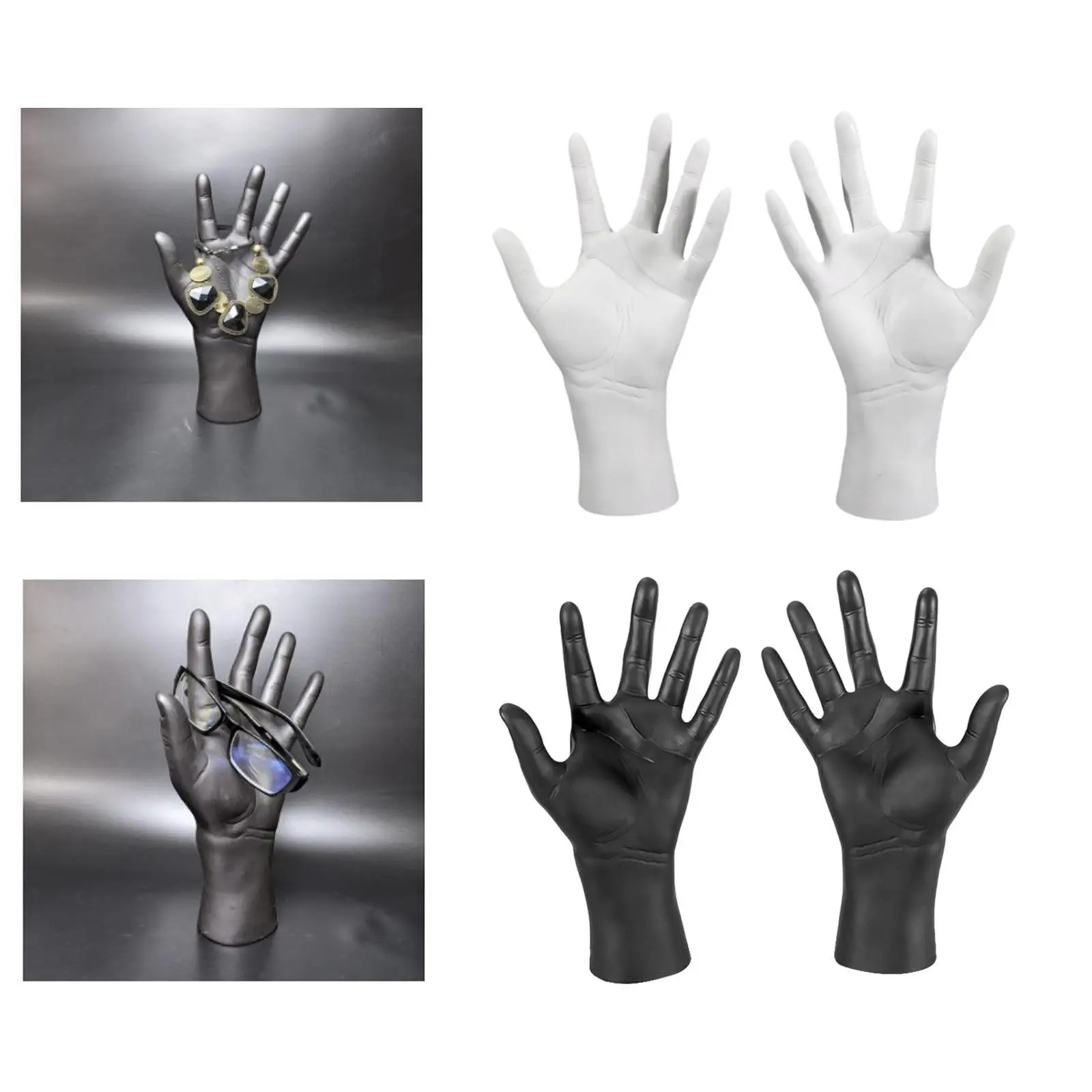 

Male Hand Mannequin Jewelry Organizer Modern Left And Righ Lightweight Gloves Display Stand Rings Organizer for Home Decor