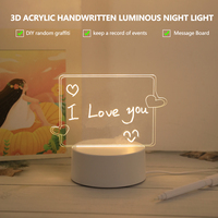 USB Creative 3D Luminous Erasable Love Pen Night Light, Message Night Light, Birthday Gift Light, Bedroom Decoration Light