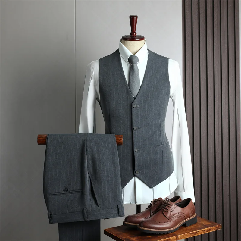 

CH1019 groom male wedding best man group dress slim fit business casual autumn vest trousers