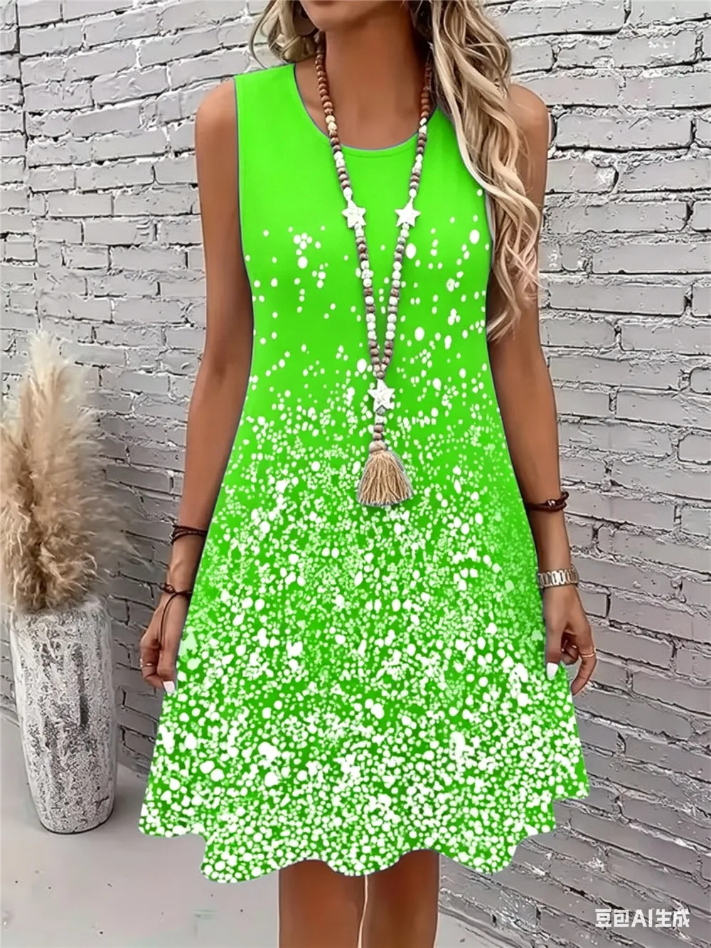 Fashion Tie-dye Women Mini Dresses Summer Sleeveless 3D Printed Street Ladies Dress 3XL Plus Size Loose Casual Dress