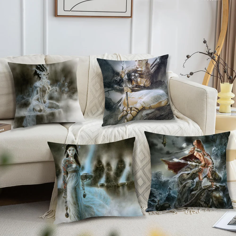 L-Luis Art R-Royo cushion cover Accessories Square Cushion Room Bedroom Headboard Sofa Living Backrest Car Nap Time