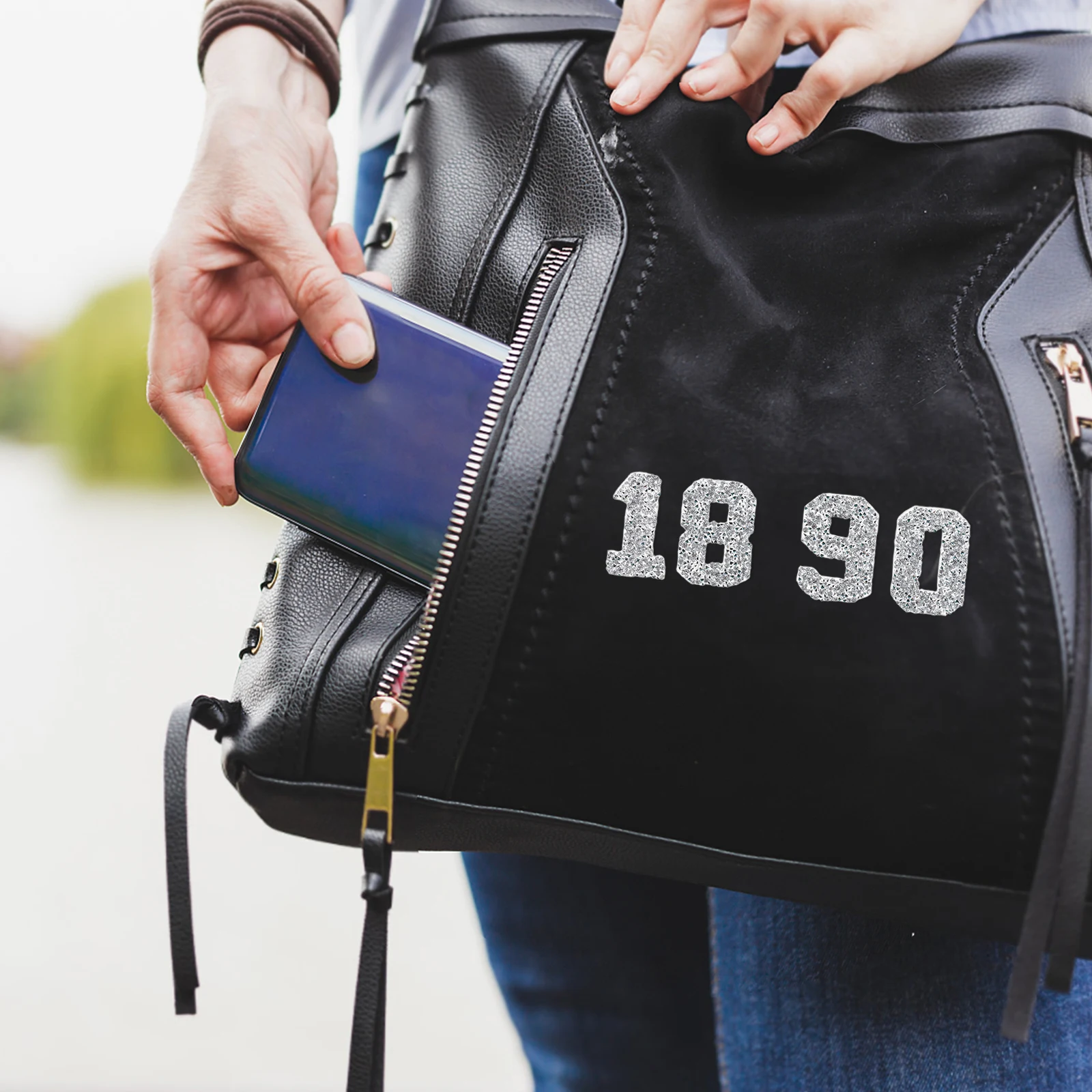 

10 PCS Hot Drill Stickers Rhinestone Numbers Iron Patches Applique Heat Transfer Melt Adhesive for Sewing