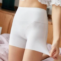 Flarixa High Waist Ice Silk Seamless Boxers For Women Plus Size Tummy Tuck Safety Shorts Slimming Women's Panties Summer Thin