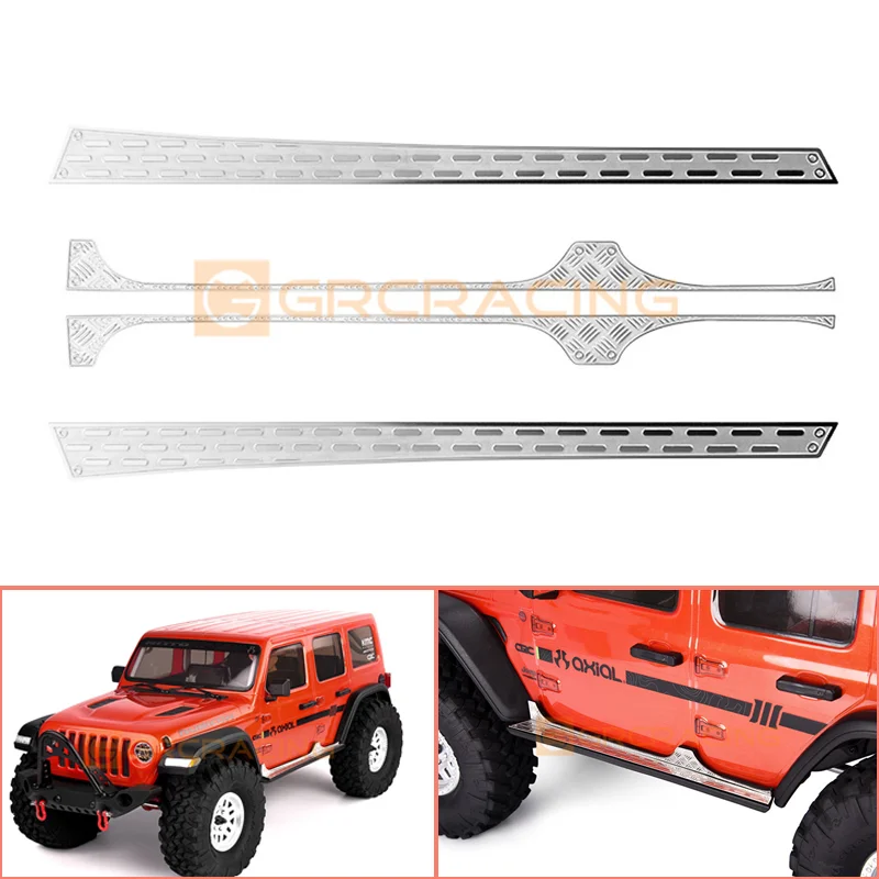 Side Step Metal Skid Plate Side Skirt Decorate for 1/10 RC Crawler Car Traxxas AXIAL Scx10 III Wrangler AX103007 Parts