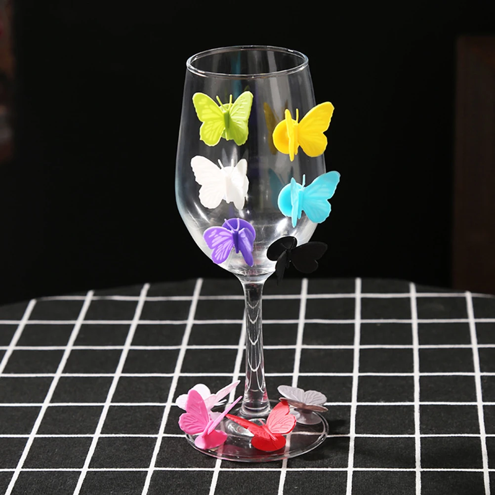 

20 Pcs Logo Suction Cup Glass Markers Wine Glass Cup Silicone Label Party Markers Suction Shape Drink Recognizer Reusable
