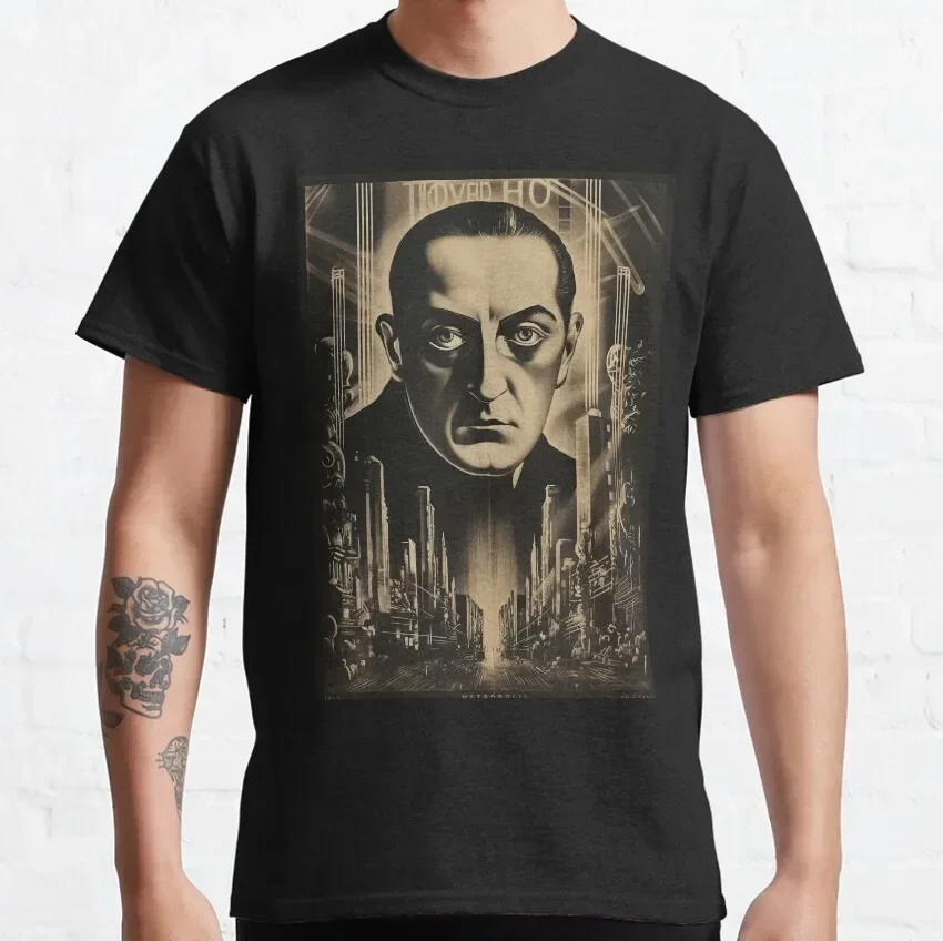 Men's clothing 100% Cotton T Shirts Short Sleeve Gift Tops Metropolis Fritz Lang Movie germany cinema science fiction Leisure