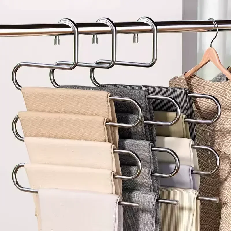 5 Layers Multi-functional Clothes Hangers Non-slip Pant Storage Rack Cloth Rack with Multiple Functions for Hanging and Storage