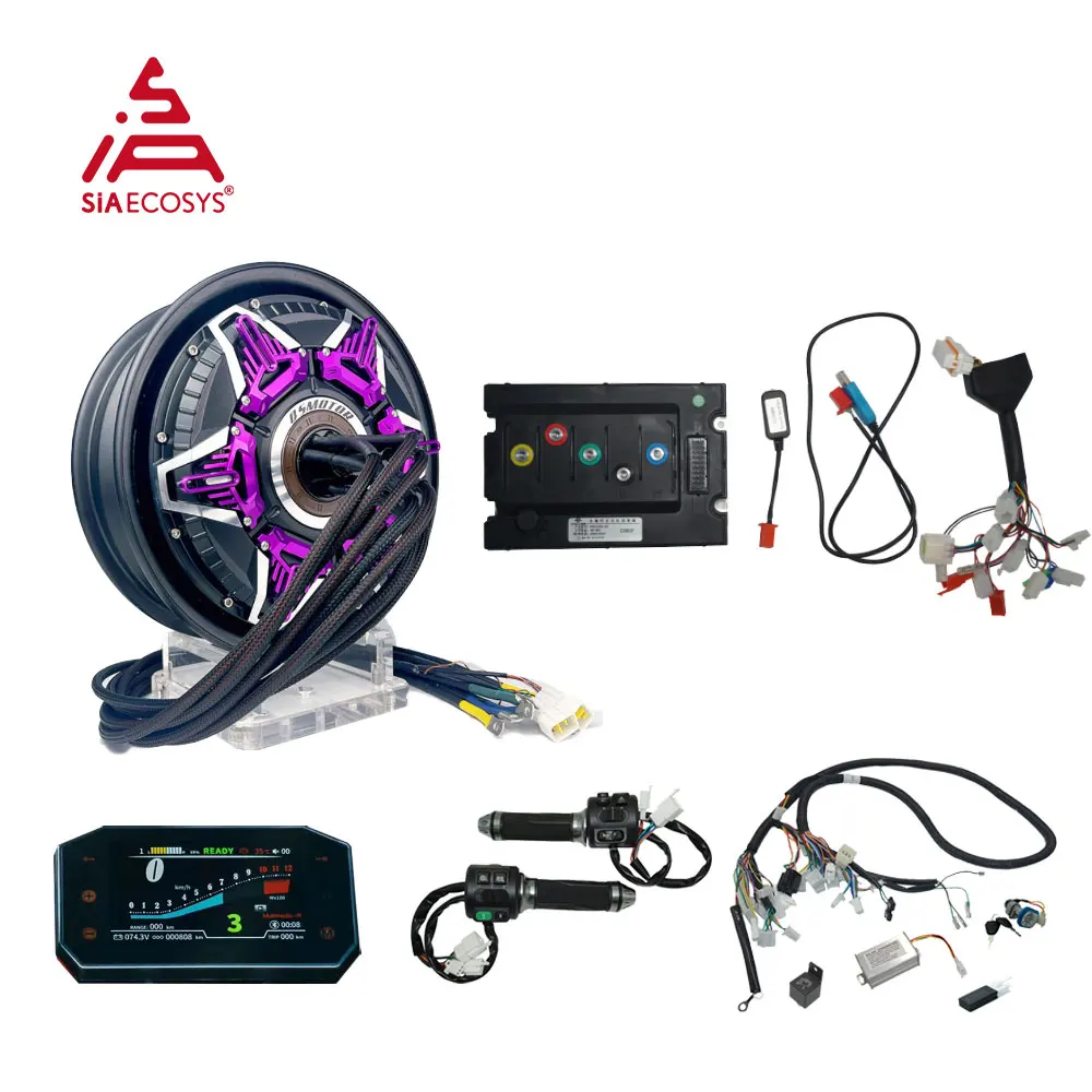 New QSMOTOR 12X3.5inch 72V 3000W 6000W Max 260 40H V4 Interplanetary Motor Kit CJ72450 Controller Z6 Throttle Rear Color