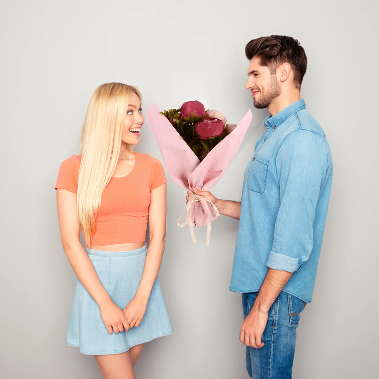 20 Stück wasserfestes, fließendes, goldfarbenes, doppelseitiges Geschenkpapier für Blumenstrauß, Geschenkverpackungspapier, DIY-Wraps, Blumenverpackungen