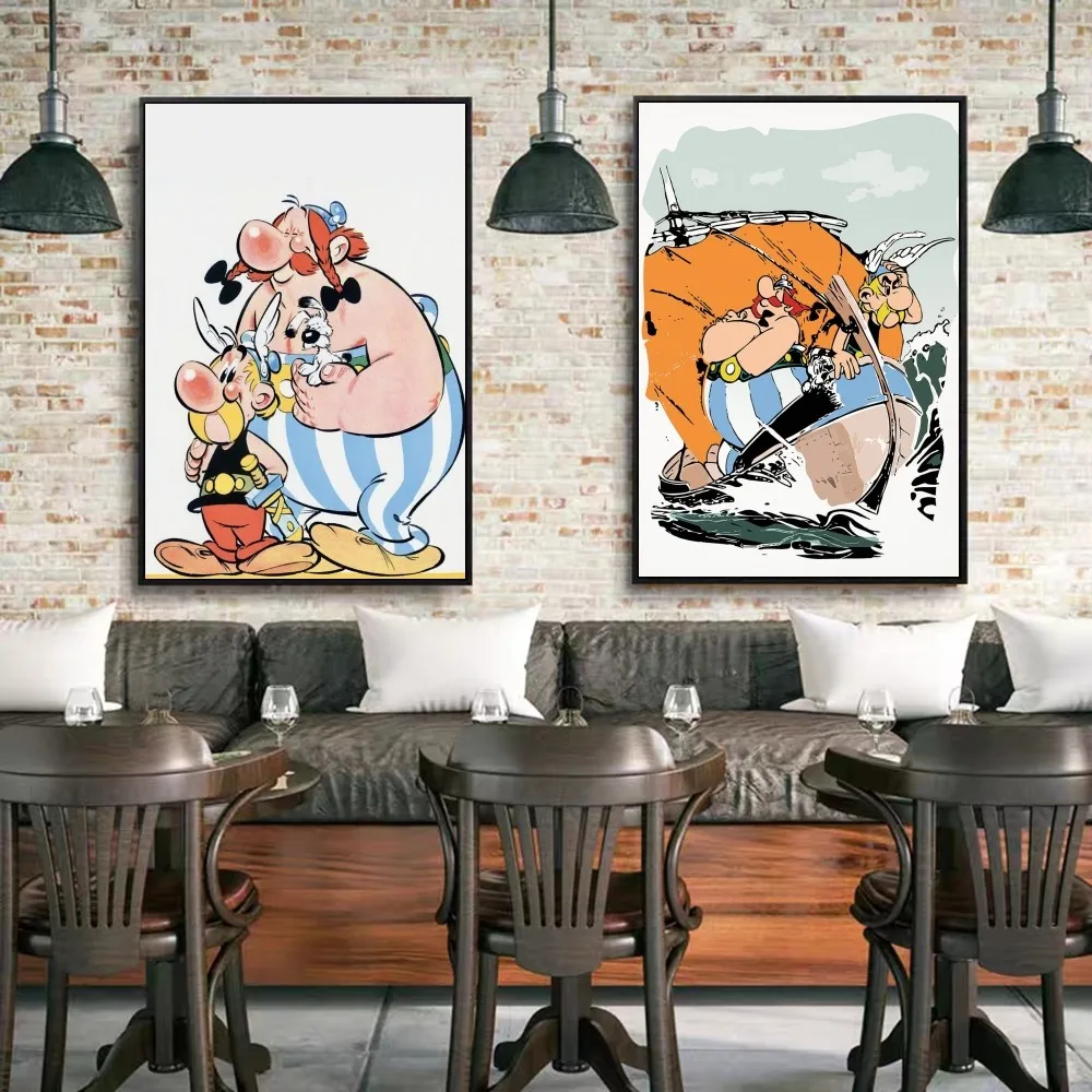 Asterix-Obelix Movie Sticky Posters Retro Kraft Paper Sticker DIY Room Bar Cafe Aesthetic Art Wall Painting