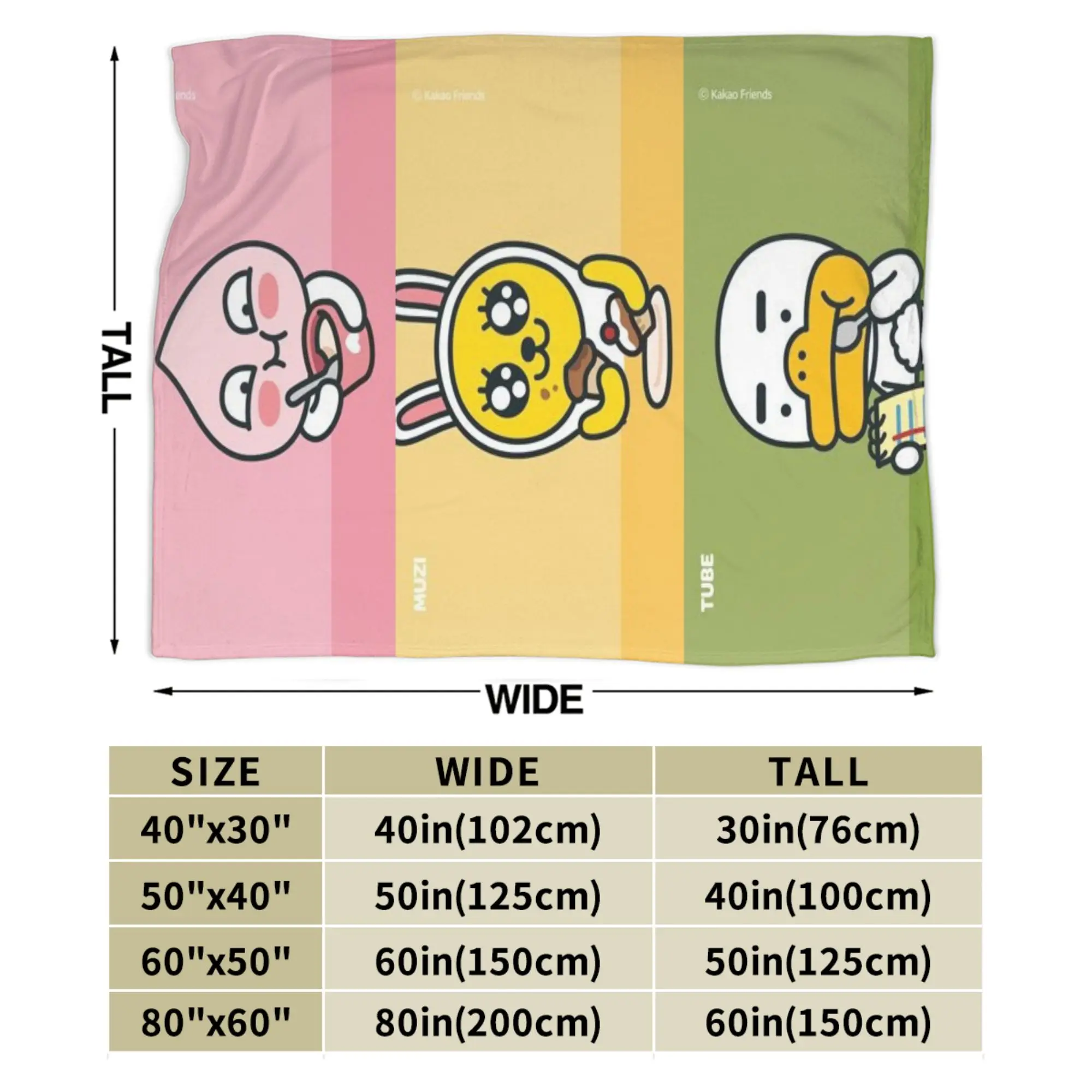 K-Kakao F-Friends Merch بطانية دافئة مريحة رقيق رمي البطانيات لغرفة المعيشة 50x60 بوصة أحجام متعددة الفراش يلقي #5