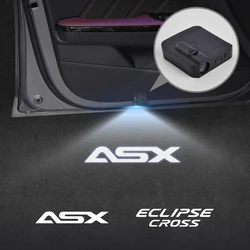 Luz de puerta de coche para Mitsubishi ASX Eclipse Cross Emblem Ralli Art, lámpara de bienvenida, Proyector Inalámbrico, decoración automática