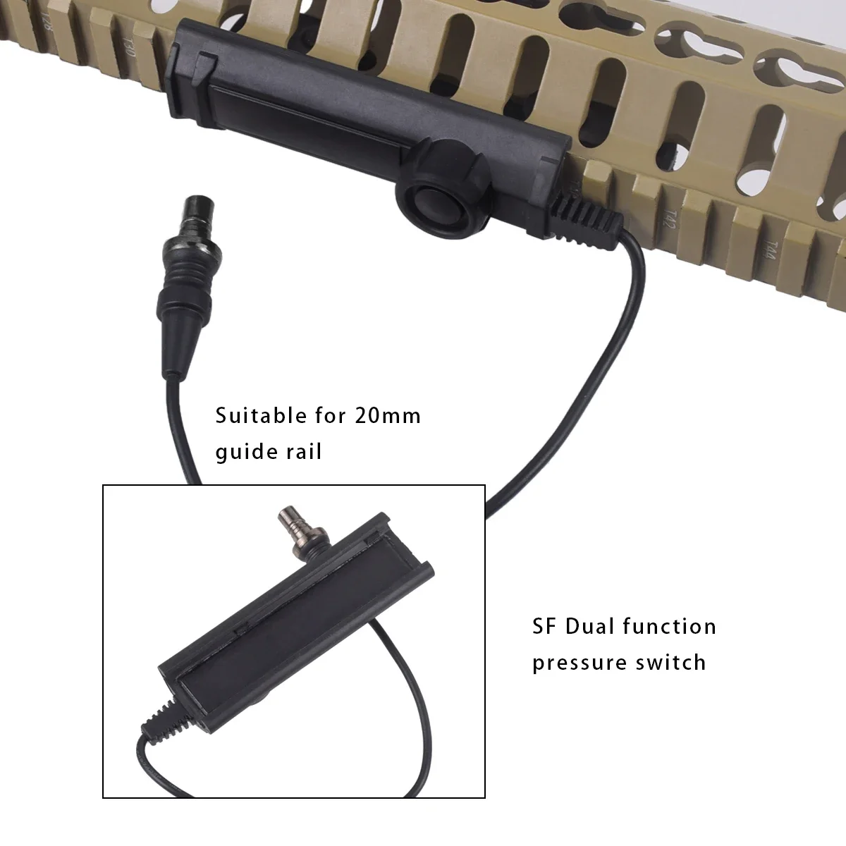 Surefir-linterna táctica potente, M300, M300B, M300C, Airsoft, Rifle de explorador, arma, luz, interruptor de doble función