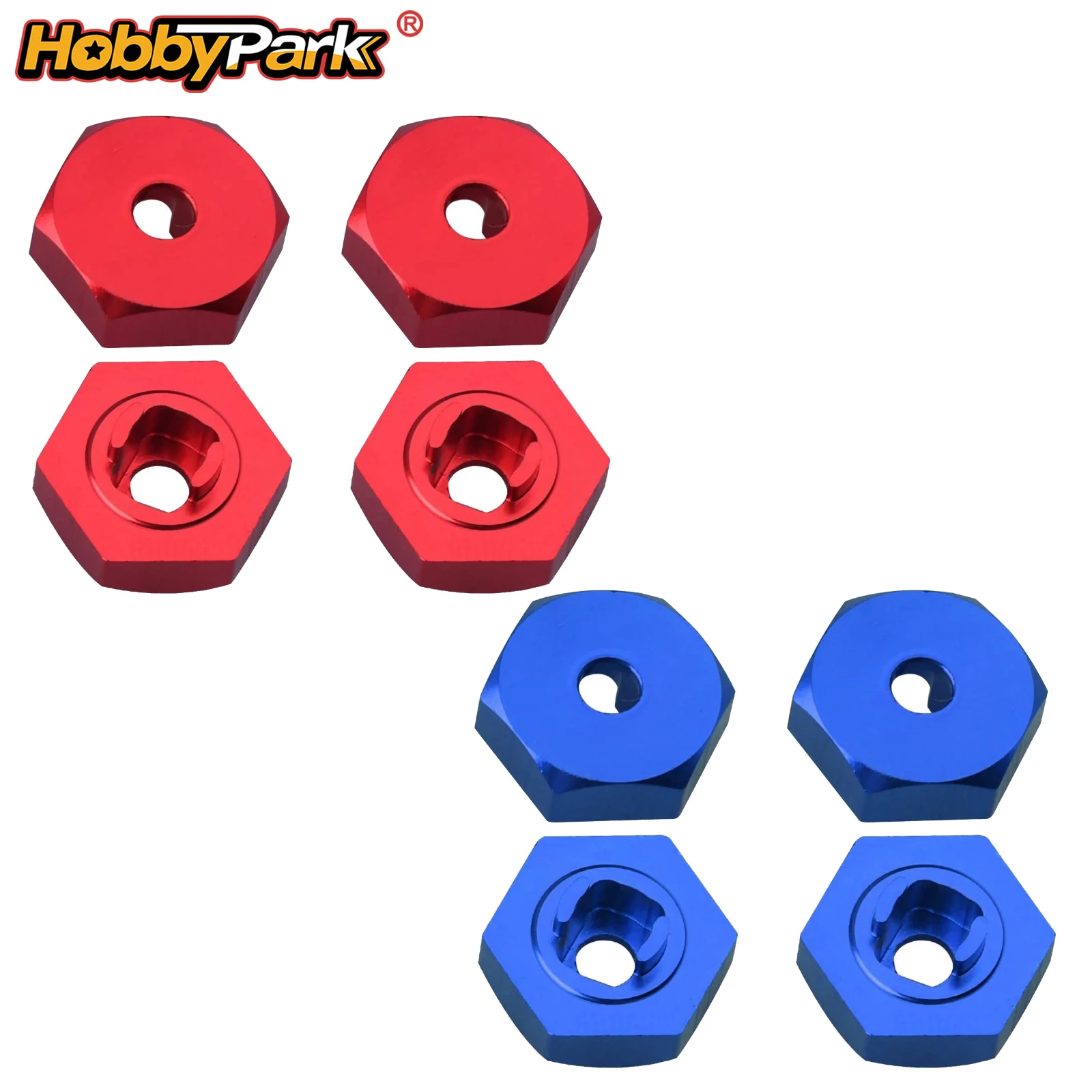 HobbyPark Aluminum Hex Wheel Hubs Replace 7669 for Traxxas 1/18 LaTrax Teton Desert Prerunner Upgrade 4-Pack