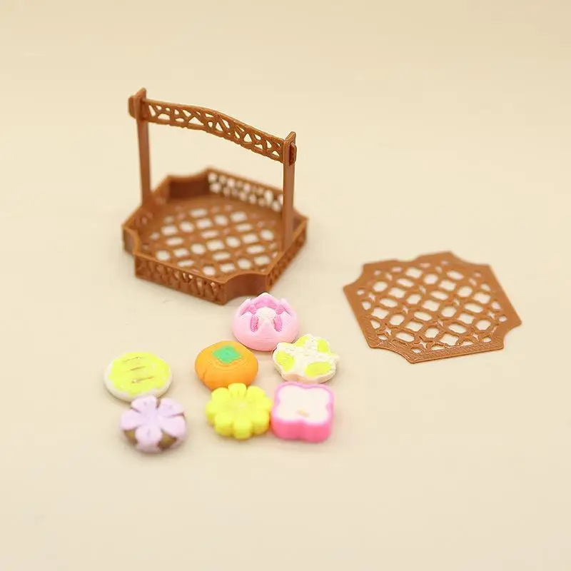 7Pcs Miniature Dollhouse Sumilation Mini Bread Dim Sum With Food Box Afternoon Tea Decoration For Kid Pretend Play Toys - view 5