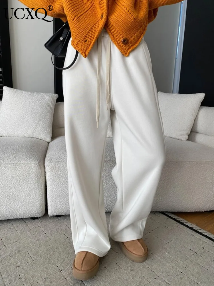 

Широкие флисовые брюки-палаццо в стиле «ленивый шик» с объемным кройом «семитар» и длиной до пола