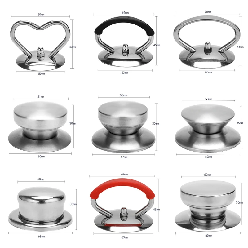 Kitchen Pot Lid Knobs Universal Pan Lid Holding Tops Replacement Lid Hand Grip Knob Handle Resistant Tool with Screwdriver Gift