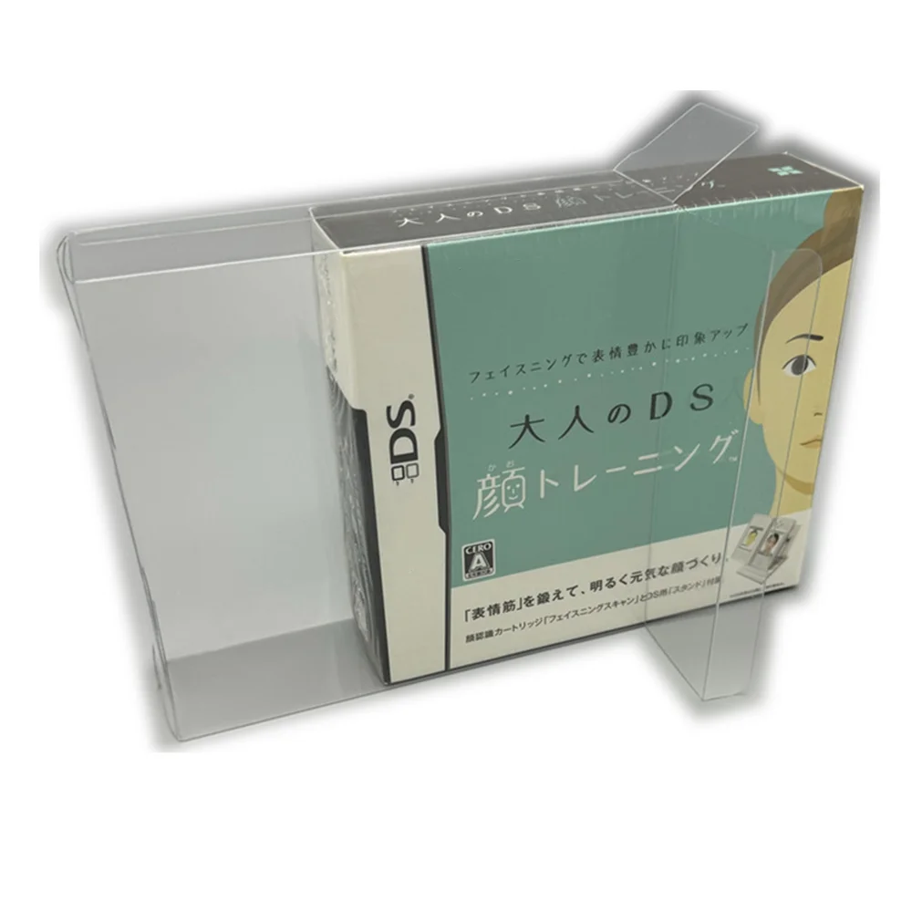 Protector de caja transparente para Nintendo DS/NDS/Face Training, cajas de colección, almacenamiento TEP, carcasa de juego, estuche de exposición transparente