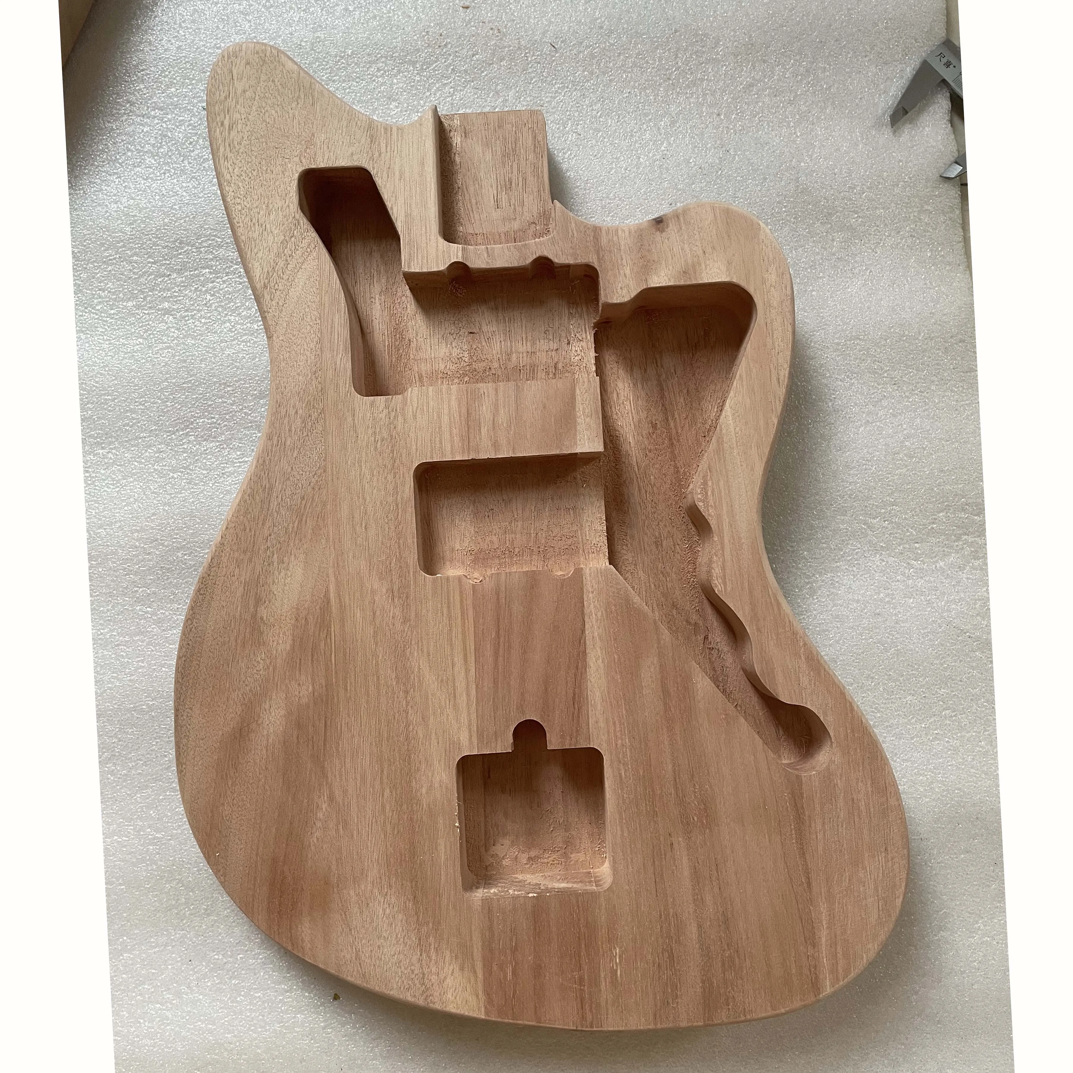 

DIY Electric Guitar Unfinished Body Unfinished Jazza Style Guitarra Barrel Blank Mahogany Wood Guitar Body Replacement Parts